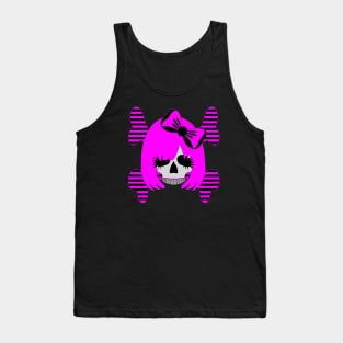 Skull with a Pink Bow Tank Top